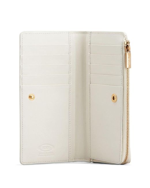 Tod's White T Timeless Leather Wallet