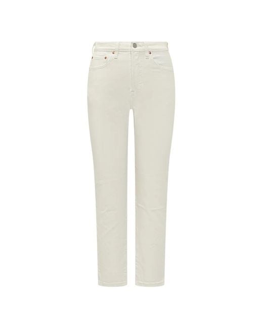 Levi's White 501 Cropped Denim