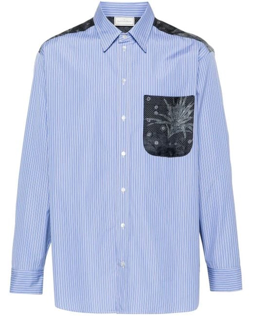 Pierre Louis Mascia Blue Alotho Mix-Print Shirt for men