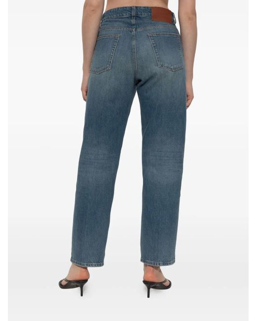 Victoria Beckham Washed Straight-leg Jeans Blue