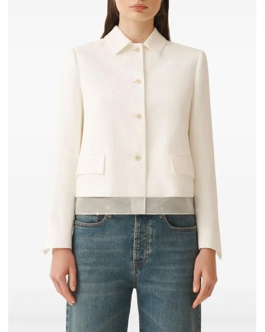 Fabiana Filippi White Button-Down Jacket