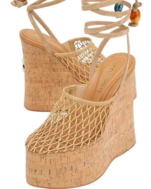Naked Wolfe Natural Iris Mesh-Panelled Cork Sandals
