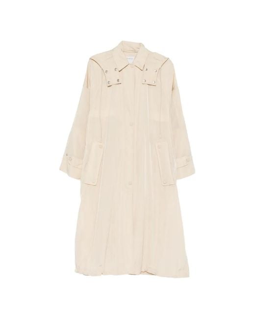Sportmax White Buttoned Hooded Coat