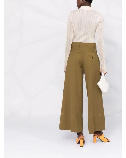 10 Corso Como Brown High-Waist Belted Wide-Leg Trousers