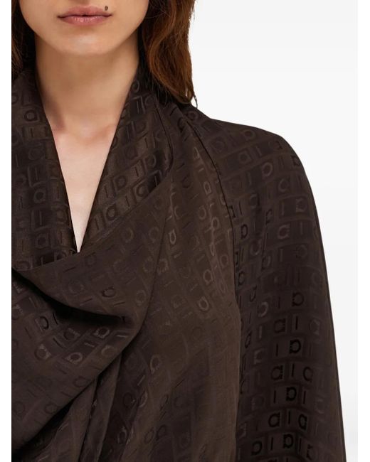 Ferragamo Monogram Silk Blouse Black