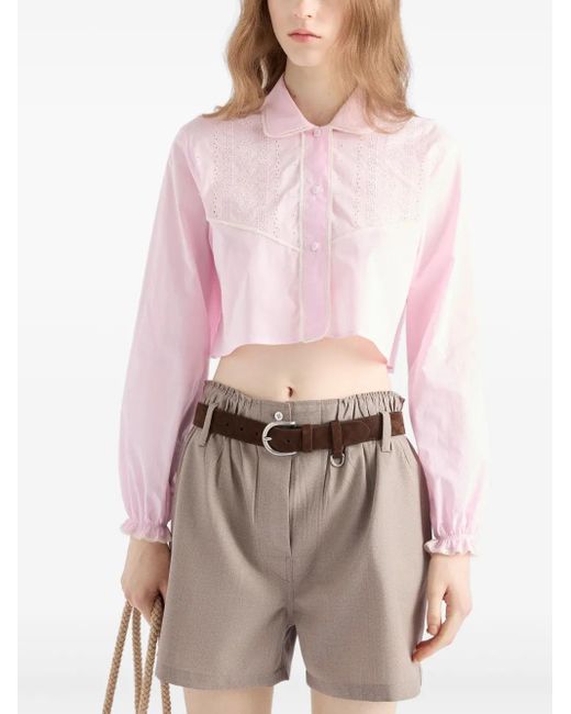 Prada エンブロイダリーシャツ Pink