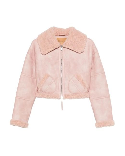 Jakke Pink Sherpa Collar Jacket