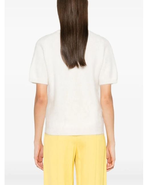 Lisa Yang White Lovisa Knitted Top