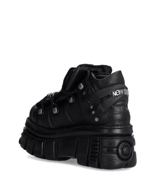 Zapatillas Con Cordones Y Plataforma New Rock de color Black