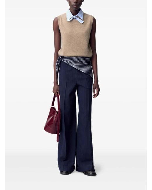 Claudie Pierlot Natural Sleeveless Wool Top
