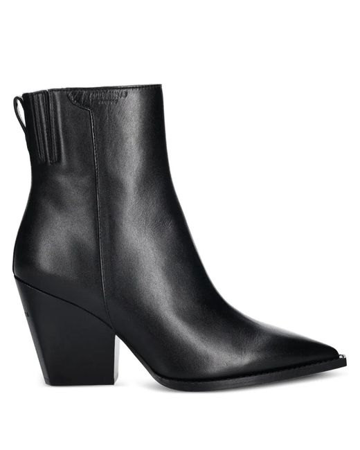 AllSaints Black Rizzo Pointed-Toe Zip-Fastening Boots