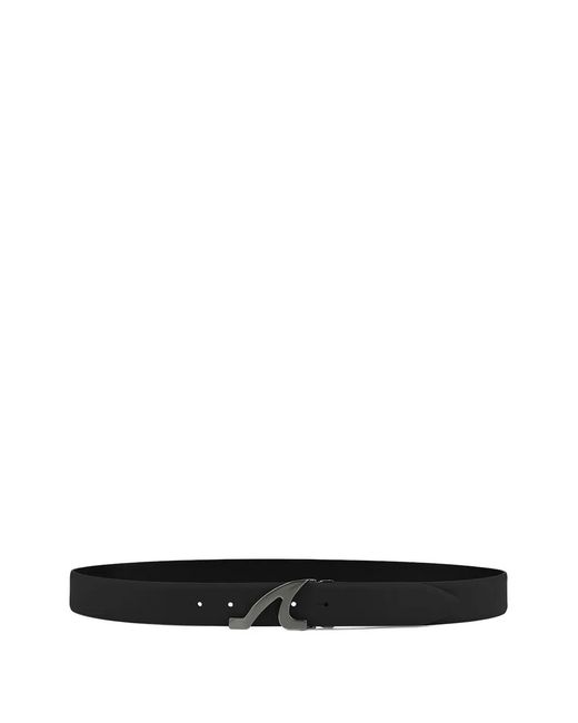 Paul & Shark White Logo-Buckle Leather Belt for men