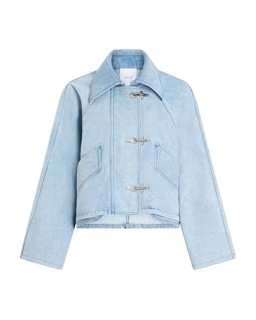 Patou Blue Oversized Cropped Jacket