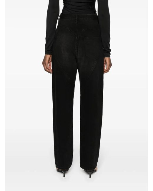 Area Black Crystal Slit Tapered Leg