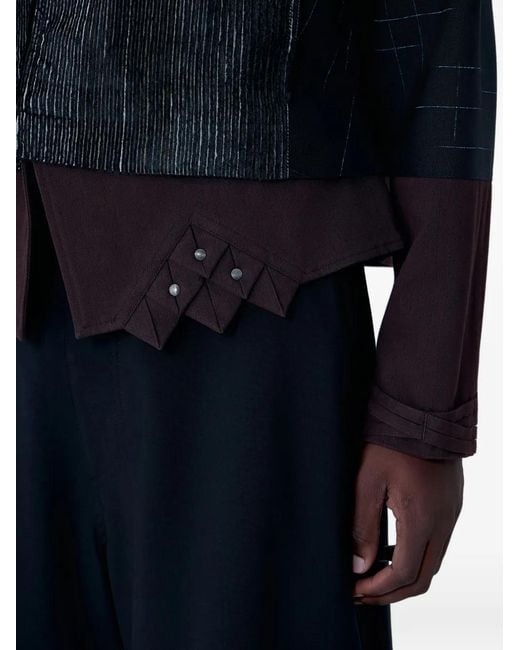 Kiko Kostadinov Blue Contrast-Panel Hooded Jacket for men