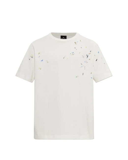 Paul Smith White Scribble-Print T-Shirt for men