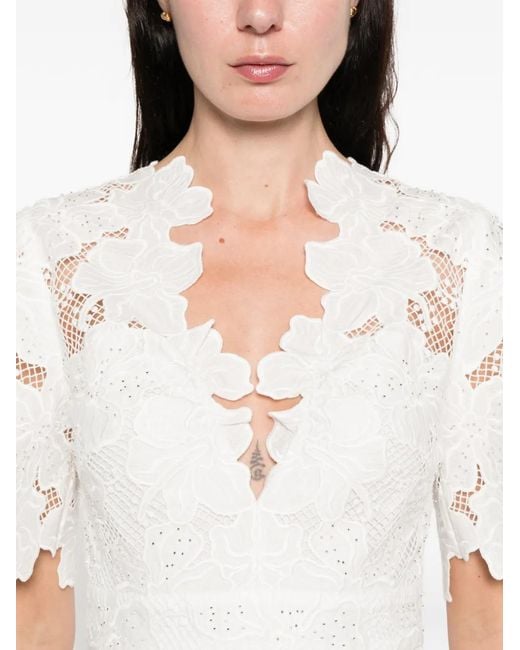 Sandro White Floral Lace Mini Dress