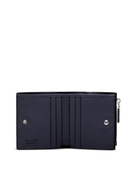 Prada Blue Small Saffiano Leather Wallet for men