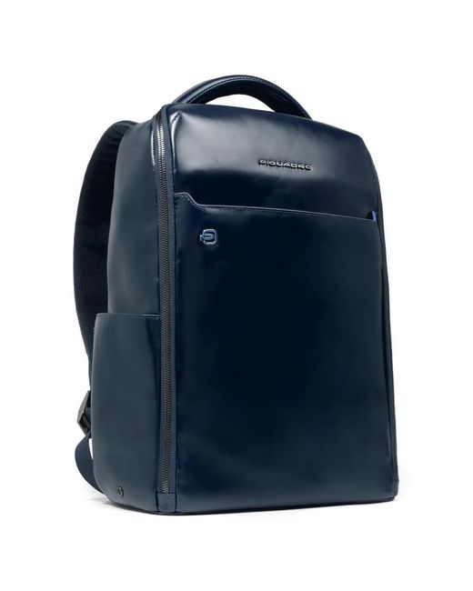 Piquadro Blue Logo-Plaque Backpack for men