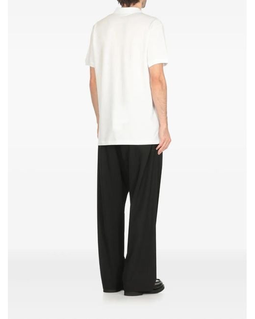 Moschino White Three-Button Logo Polo Shirt for men