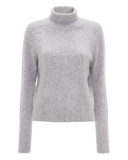 Victoria Beckham Gray Polo Neck Wool Jumper