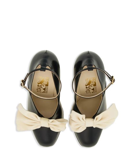 Ferragamo Black Bella 1928 Leather Pumps