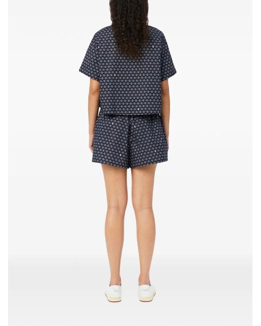 Lacoste Blue Short Oversize Imprimé