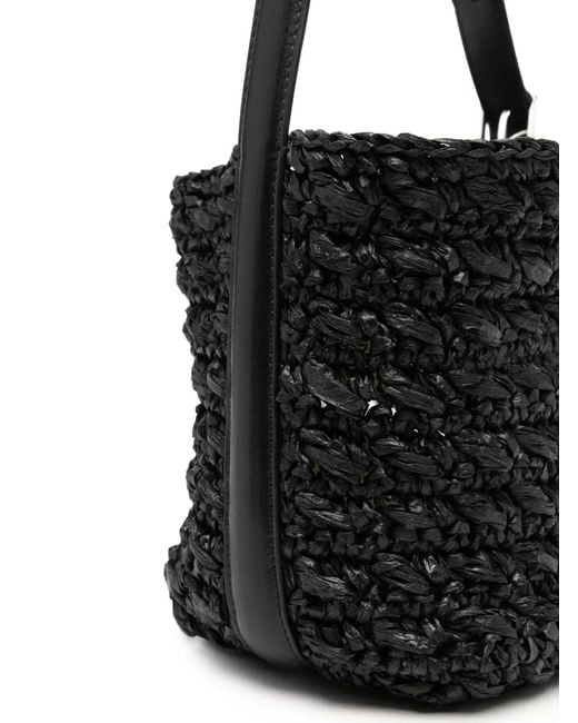Totême Black Small Belt-Strap Tote Bag