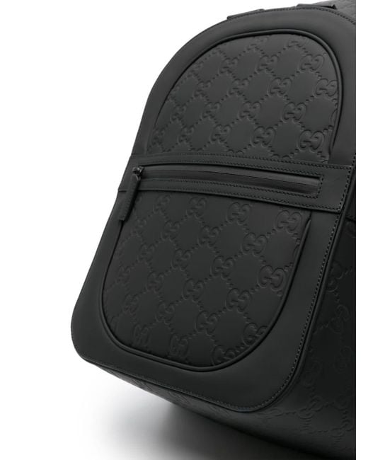 Gucci Black GG Leather Backpack for men