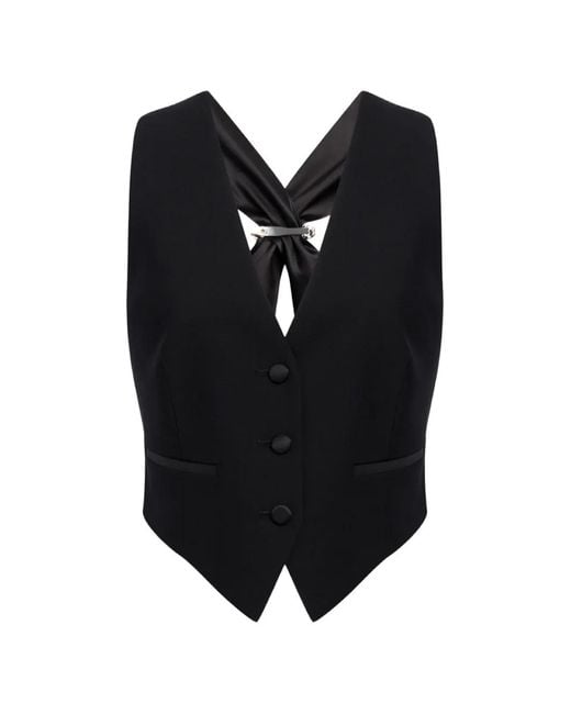 Dondup Black Buckled-Back Waistcoat
