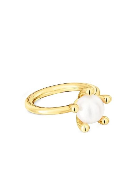 Tous Metallic Pearl-Embellished Ring