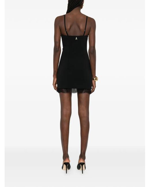 Patrizia Pepe Black Lace-Trim Sheath Mini Dress