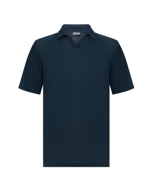 Franzese Collection メンズ ブルー リブVネックTシャツの通販はau PAY