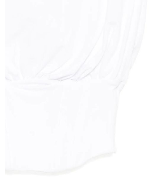GOOD AMERICAN White Crew Neck Tank Top