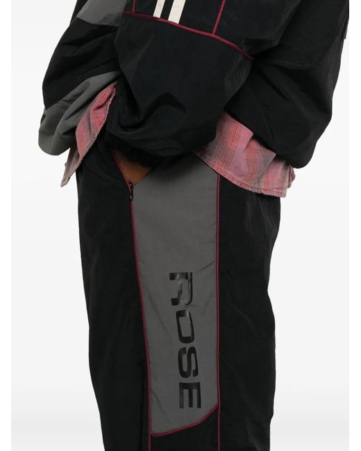 Martine Rose Black Side-Stripe Track Pants for men