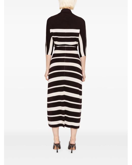 proenza schouler asymmetric wool-blend dress Paula Dress in Sheer Crepe Jersey Black