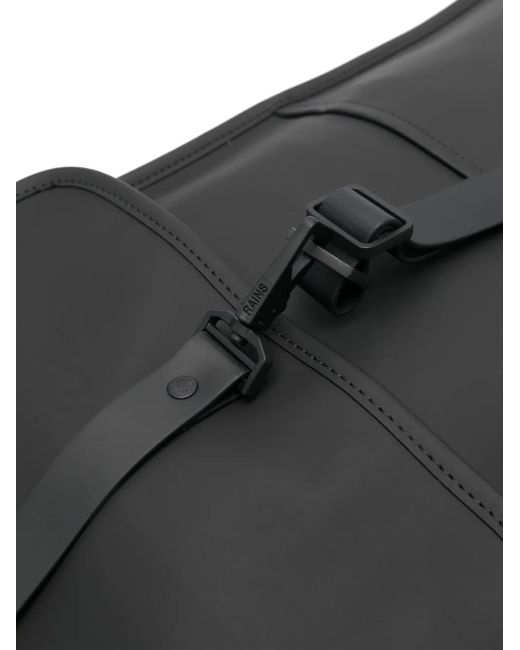 Rains Black Logo-Engraved Foldover-Top Backpack for men