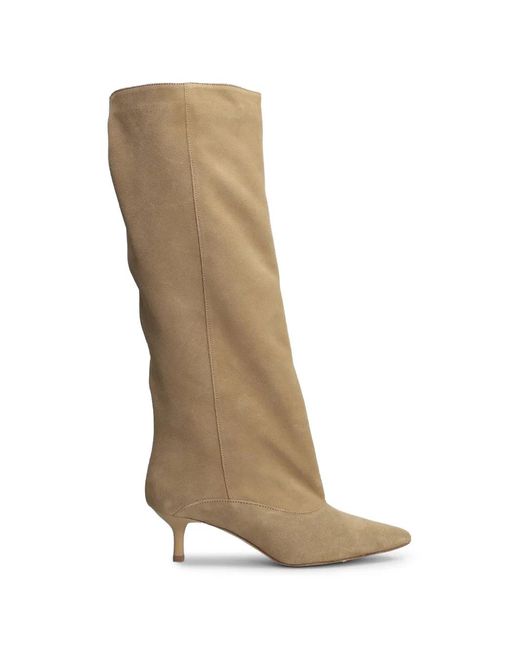 GISÉL MOIRÉ White Bottines Lory À Petit Talon