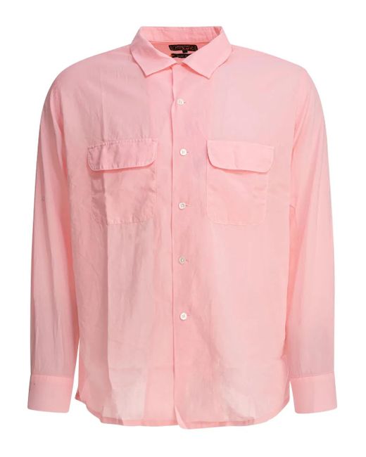 Beams Plus Hemd mit doppelter Tasche in Pink für Herren