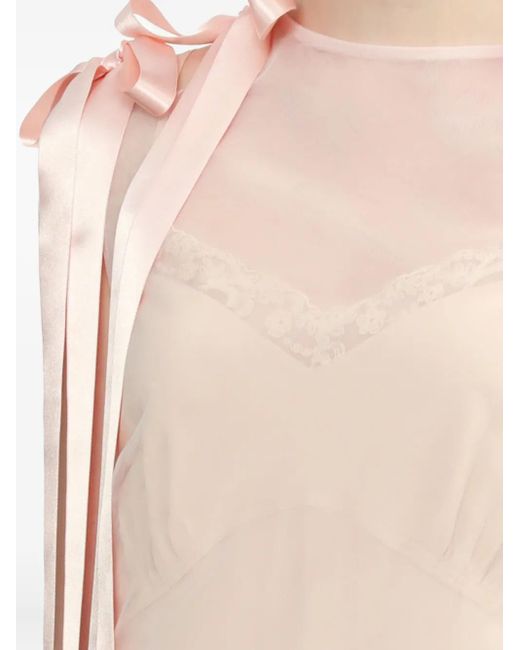 Simone Rocha Midi-Jurk Met Lintkant in het Pink