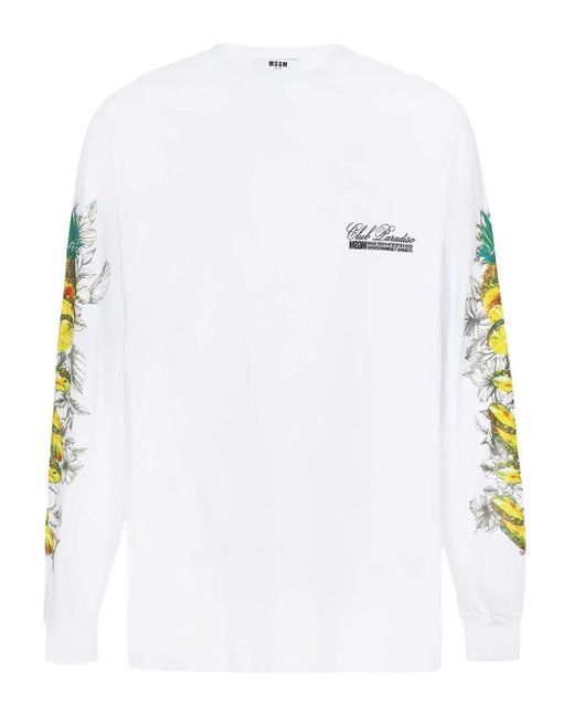 MSGM Langarmshirt mit Früchte-Print in White für Herren
