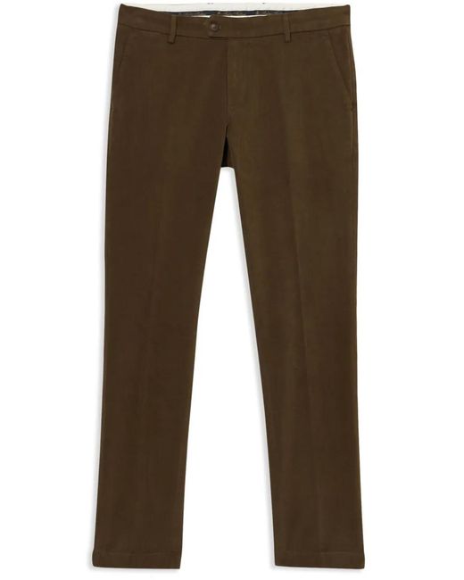 Brooks Brothers Brown Pressed-Crease Tapered Trousers for men