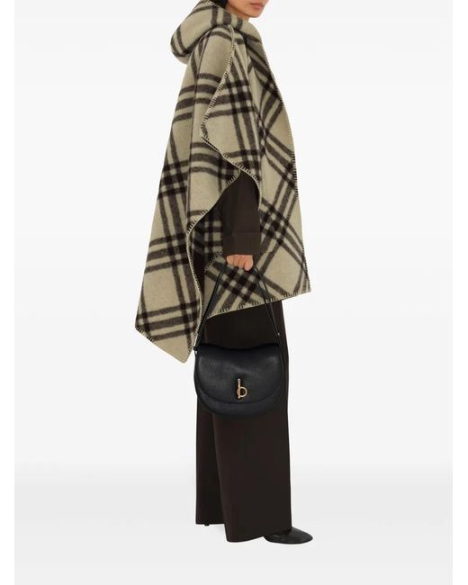 Burberry Black Reversible Checkered Cape