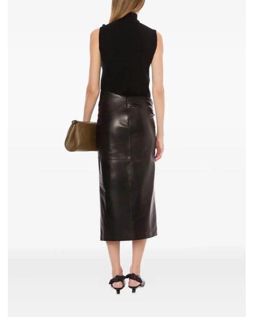 Alberta Ferretti Black Cashmere Top With A Funnel Neck