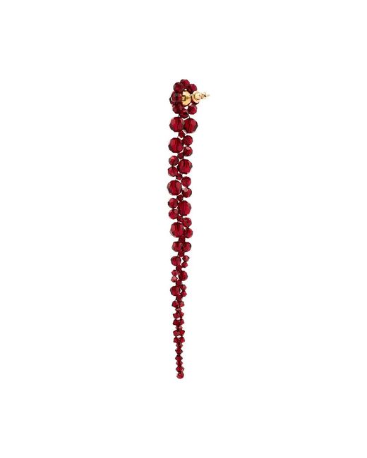 Simone Rocha Red Crystal-Embellished Drop Earrings