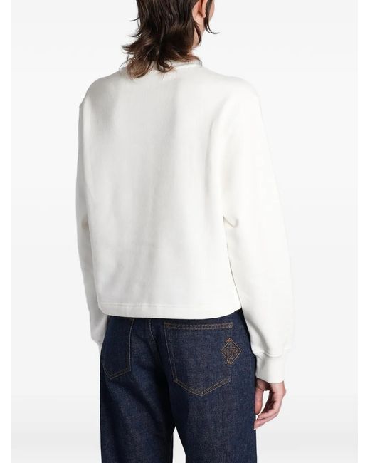 Casablanca White Logo-Embroidered Sweatshirt