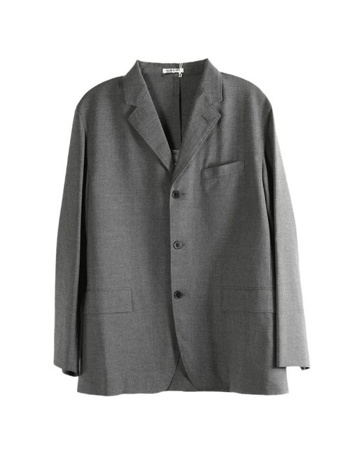 Auralee Gray Summer Twist Single-Breasted Blazer for men