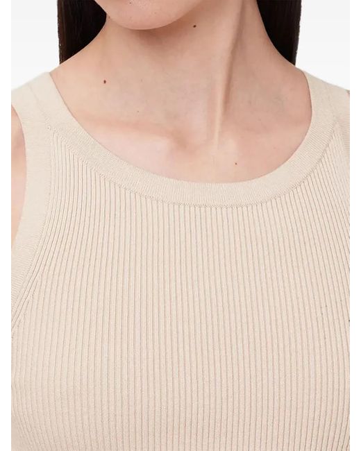 AllSaints Natural Ribbed Knit Smocked-Waist Dress