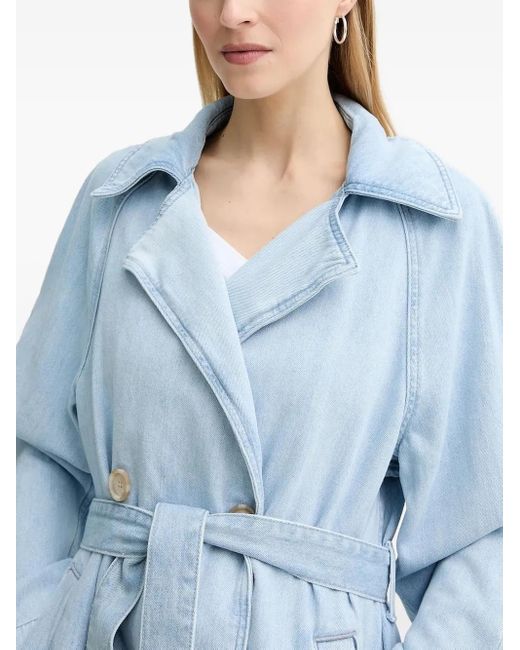 Marc O' Polo Trenchcoat Met Dubbele Rij Knopen in het Blue