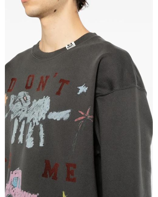 Maison Mihara Yasuhiro Black Graphic-Print Sweatshirt for men